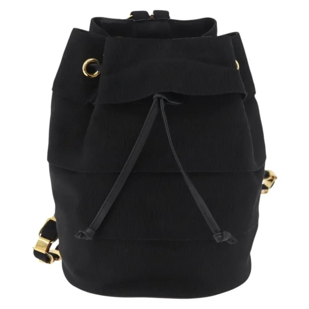 Salvatore Ferragamo Vara Chain Backpack Black